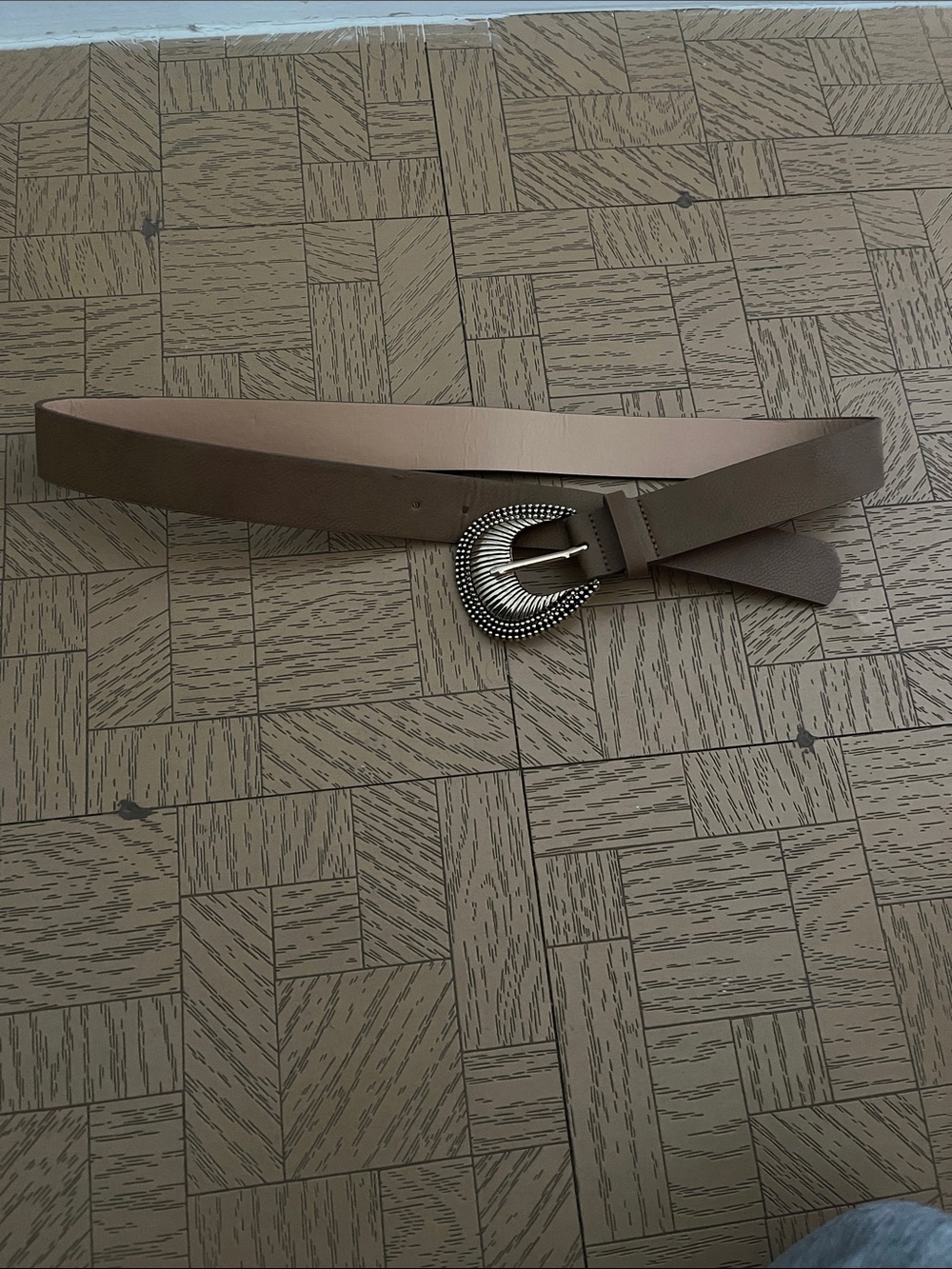 Brown Belt with Decorative Buckle